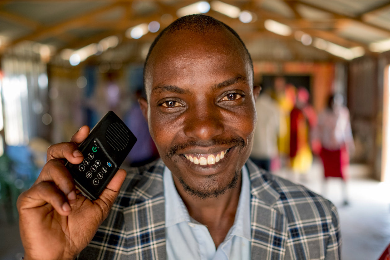 A Solar Audio Bibles gives this man the ability to hear the Gospel in their own language.